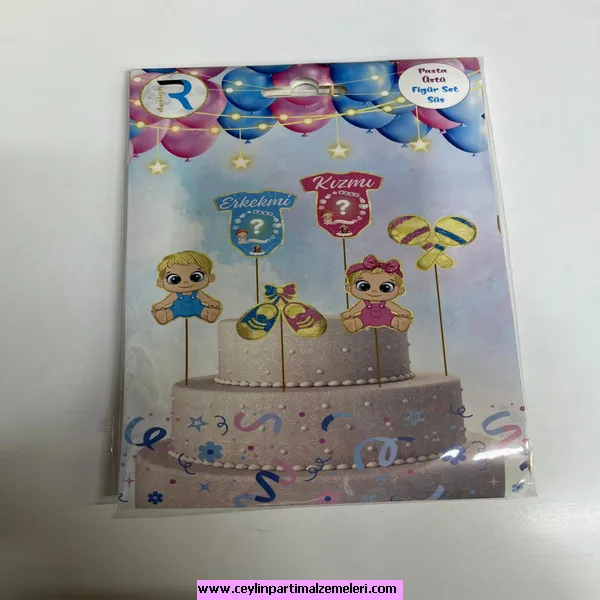 Kız Mı ? Erkek Mi ? Temalı Pasta Süsü